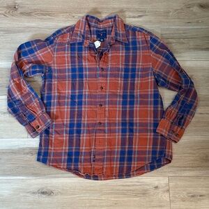 Saddlebred Men's Casual Flannel Shirt - Orange and Blue
